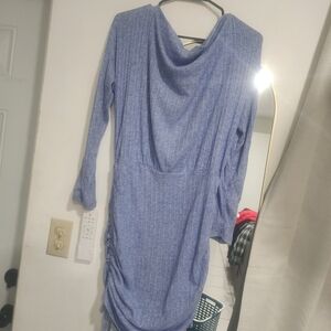 Lush Blue Long Sleeve Dress